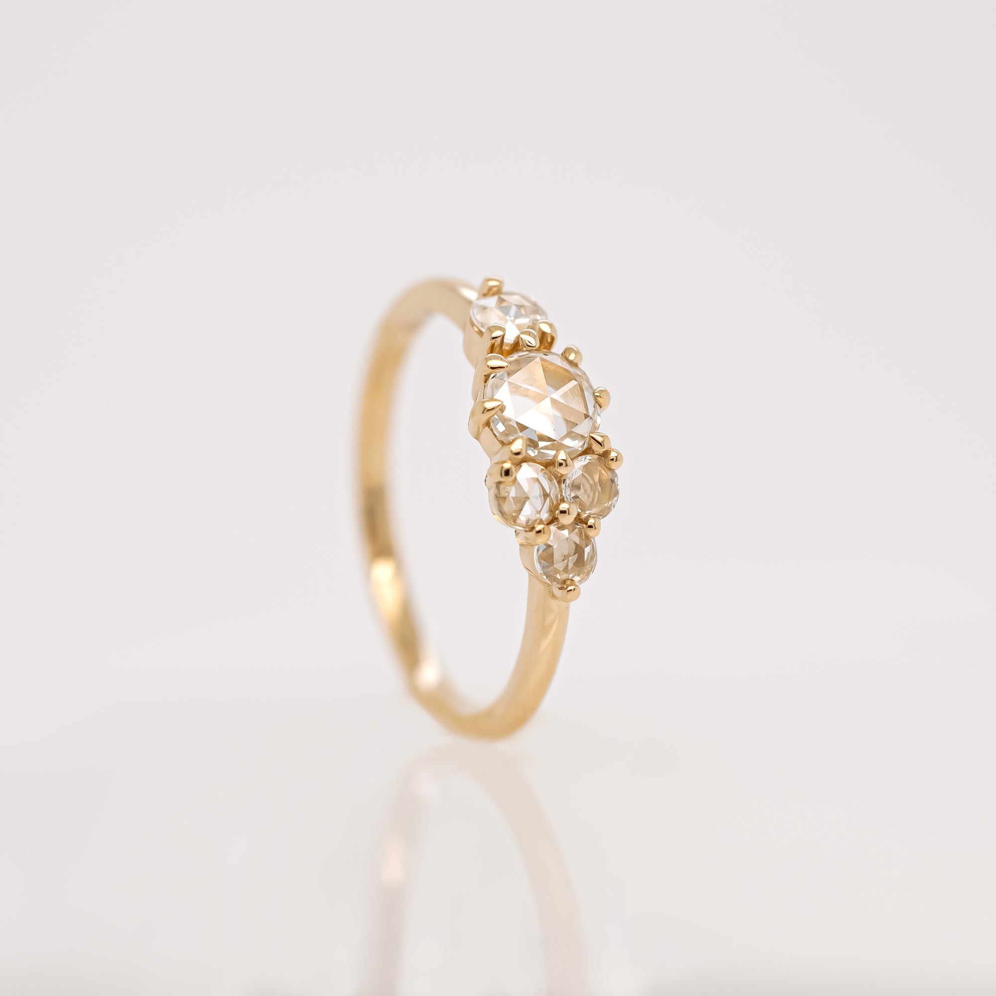 &#39;Quinn&#39; Rose Cut Diamond Cluster Ring | Magpie Jewellery
