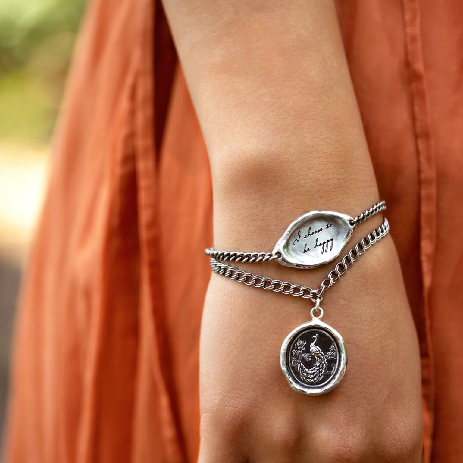 I Choose To Be Happy Affirmation Talisman Chain Bracelet | Magpie Jewellery