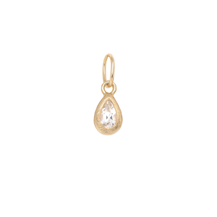 &#39;Boulder&#39; Pear Bezel Gemstone Charm | Magpie Jewellery