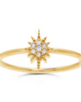 14K Yellow Gold Diamond-Set North Star Ring