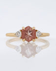 Sunstone & Lab Diamond Ring