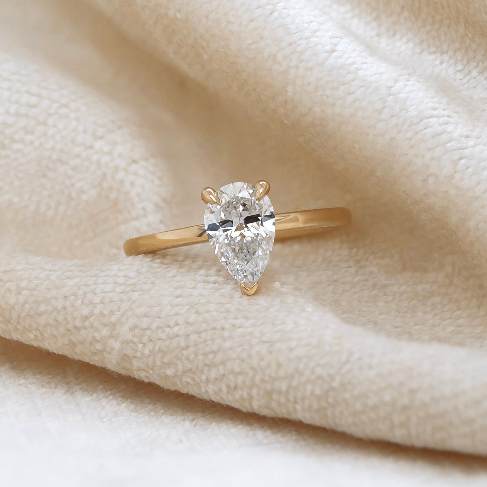 Lab-Grown Pear-Shaped Diamond Solitaire - Magpie Jewellery
