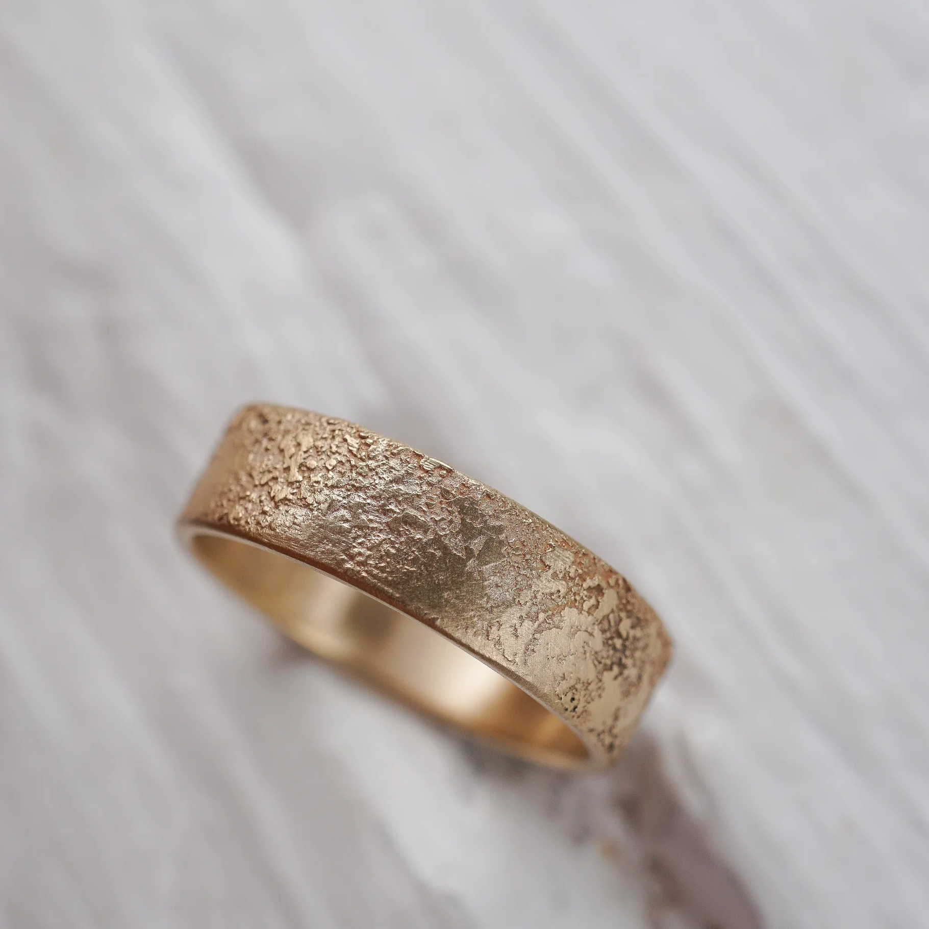 &#39;Arena&#39; Gold Wedding Band - Large Width | Magpie Jewellery