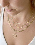Halo Diamond Pave Open Circle Necklace | Magpie Jewellery