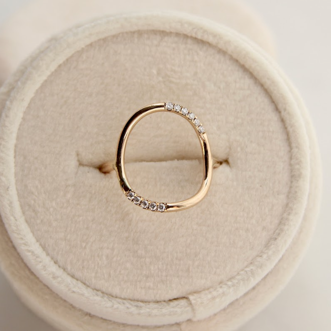 Circle Shaped Geo Ring With Canadian Diamonds | Magpie Jewellery