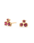 Ruby Cluster Trio Stud Earrings | Magpie Jewellery