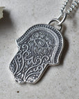 'Hamsa' Silver Necklace | Magpie Jewellery