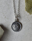 'Love' Tiny Die Struck Silver Necklace | Magpie Jewellery