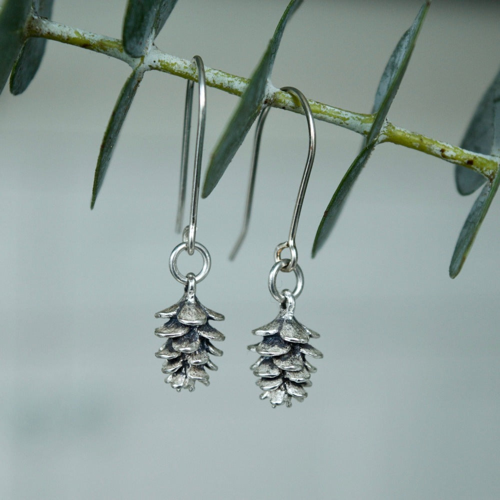 Tiny Pinecone Drop Earrings | Magpie Jewellery