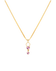 Deux Drop Necklace - Pink Sapphire | Magpie Jewellery