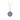 Sterling SIlver Necklace with a violet Background under a talisman depicting A Skull surrounded by many roses