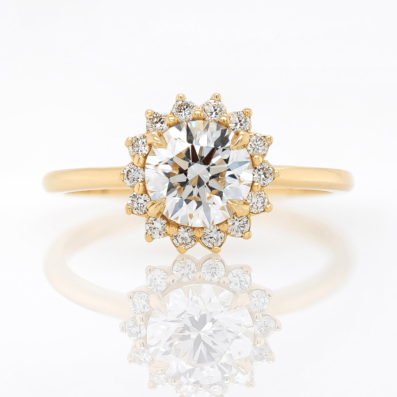 &#39;Sunny&#39; Diamond Halo Ring