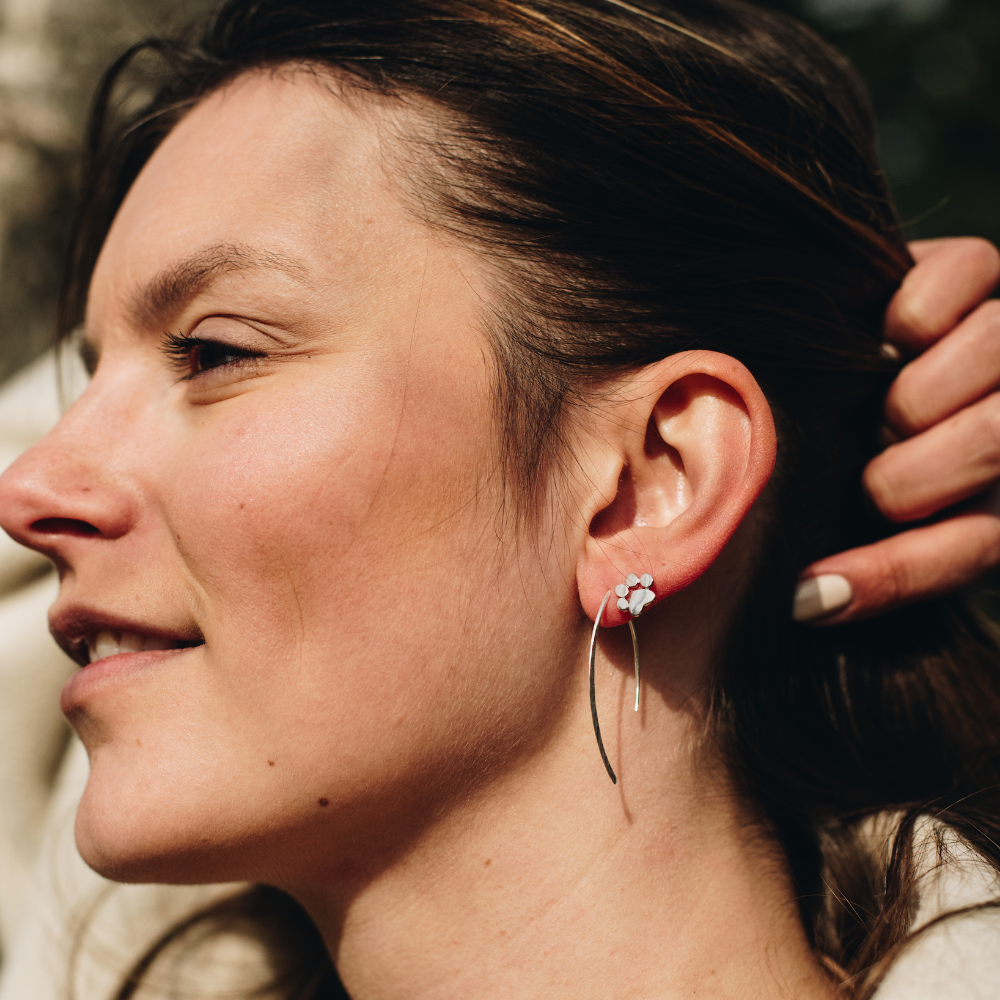 Dog paw 2025 stud earrings