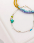 Three Strand Bracelet with Turquoise, Emerald and Peridot