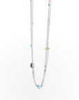 Three Strand Necklace with Turquoise, Pearl and Peridot | Magpie Jewellery