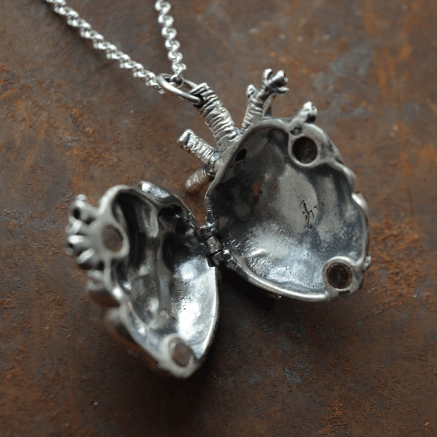 Mini Anatomical Heart Locket Magpie Jewellery