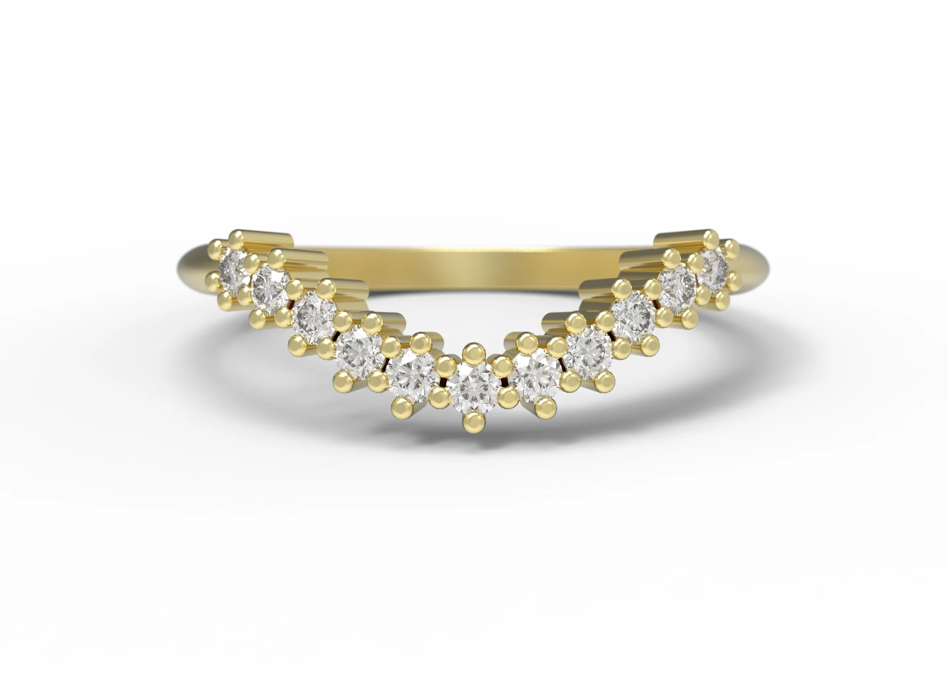 14k Fairmined Gold &#39;Ida&#39; Diamond Curved Band | Magpie Jewellery