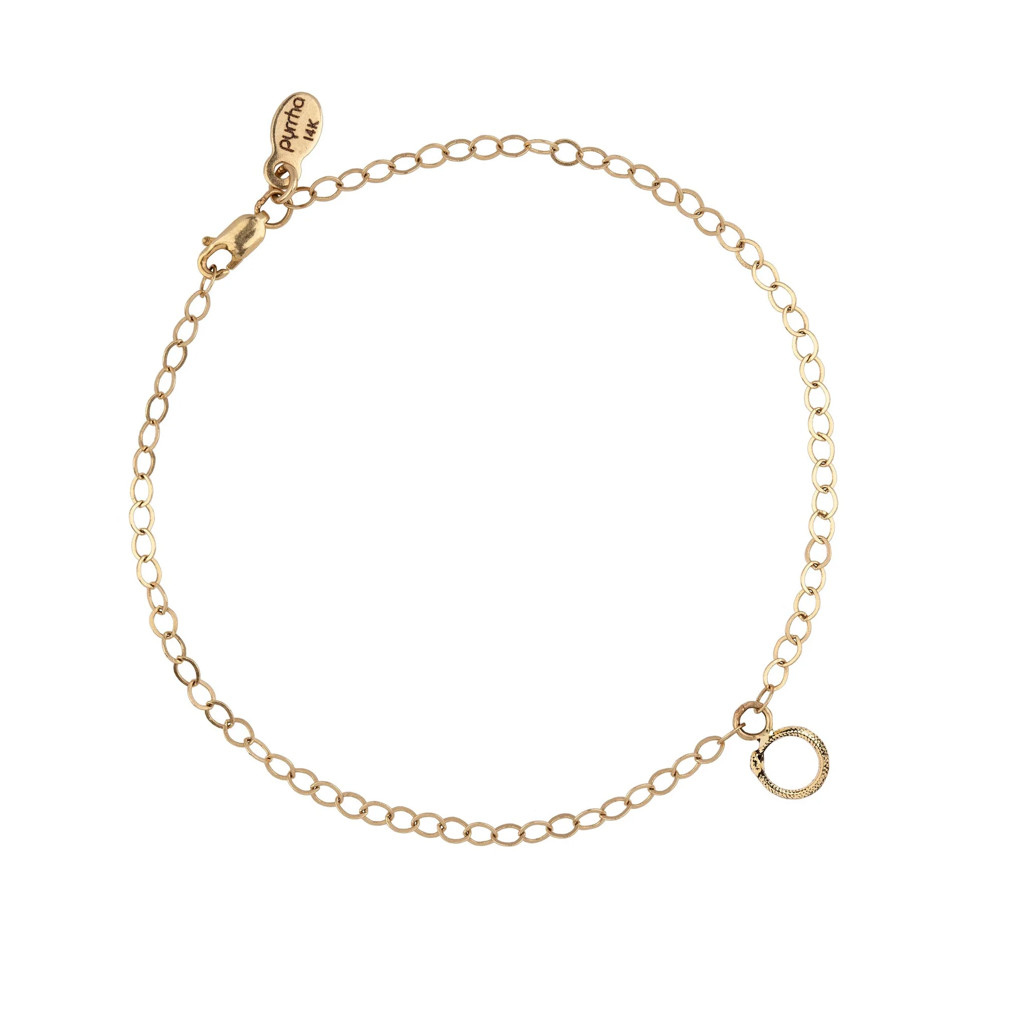 Ouroboros 14K Gold Symbol Chain Bracelet | Magpie Jewellery