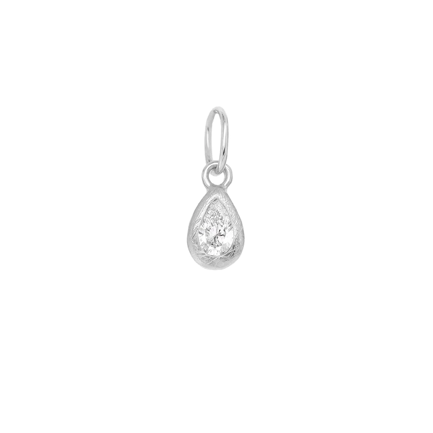 'Boulder' Pear Bezel Diamond Charm | Magpie Jewellery