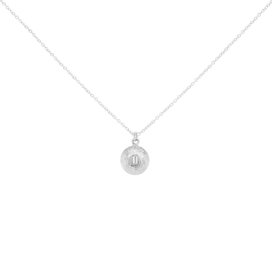 Tiny &#39;Boulder&#39; Baguette Disc Necklace | Magpie Jewellery