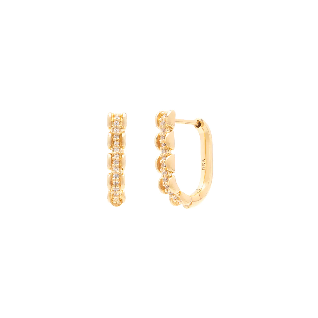 AMAN HOOPS | GOLD & CZ| Magpie Jewellery