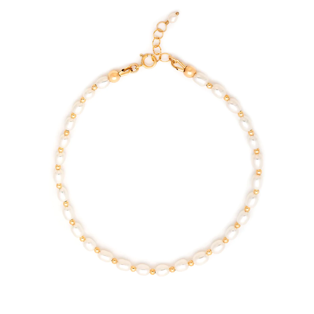 FRESHWATER PEARL ANKLET | GOLD | Magpie Jewellery