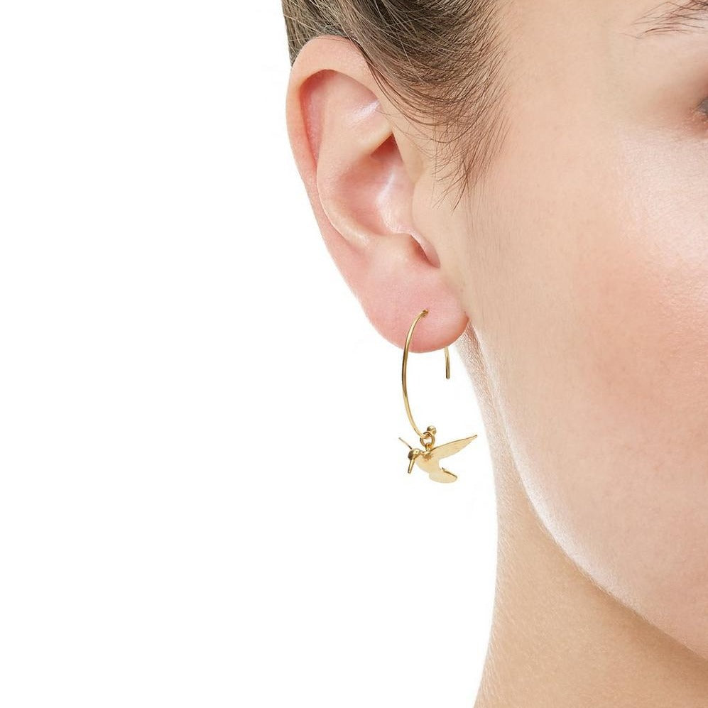 Hummingbird Hoop Earrings - Magpie Jewellery