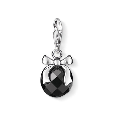 Bow with Obsidian Charm - Magpie Jewellery