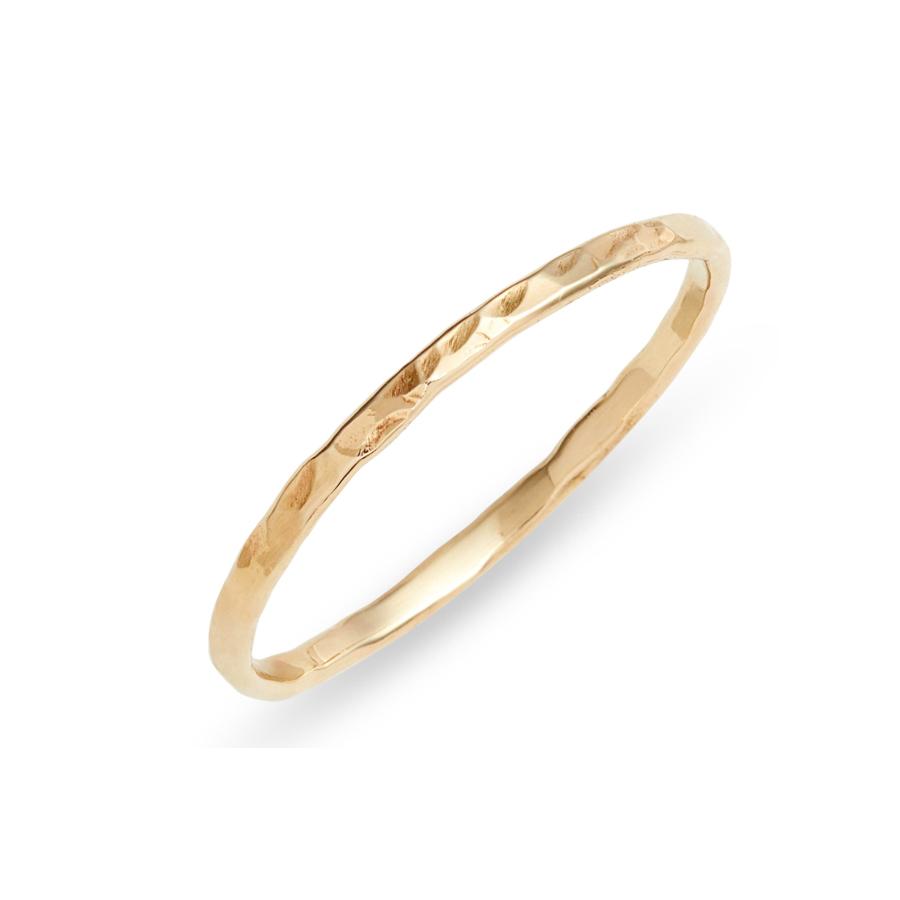 Slim Hammered Gold Band - Magpie Jewellery