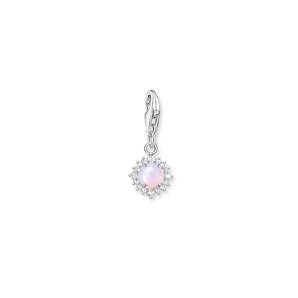 Shimmering Pink Opal-Coloured Stone Charm - Magpie Jewellery