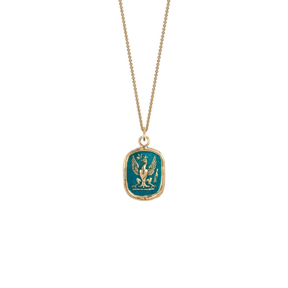 14k Gold Follow Your Dreams Talisman - Mediterranean Blue - Magpie Jewellery