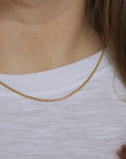 Curb Chain | Magpie Jewellery | Yellow Gold | On Model | 16"