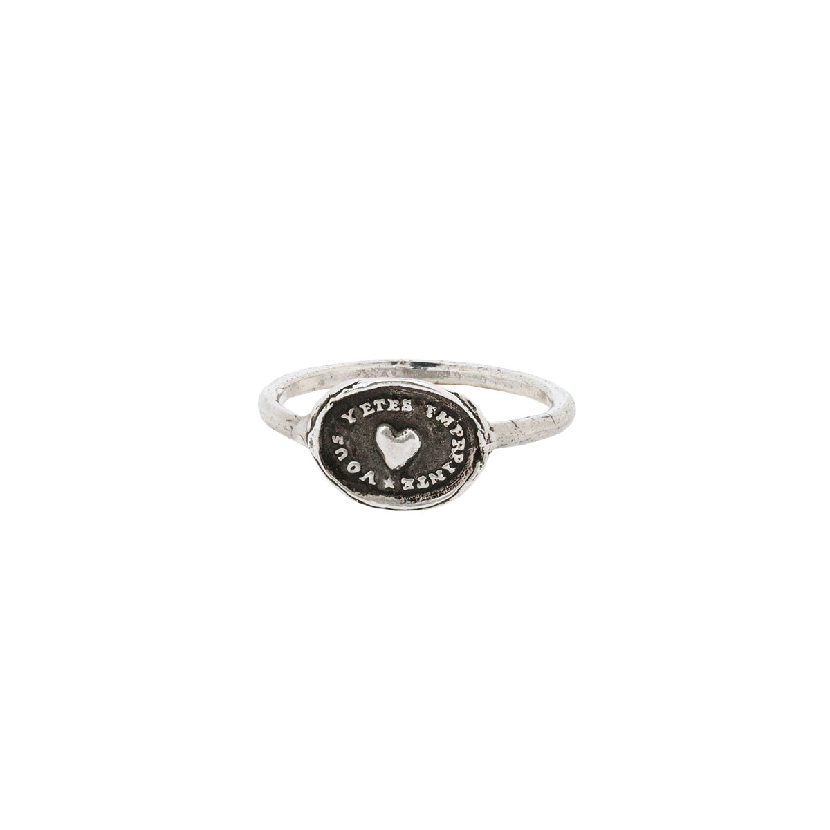 Heart Print Mini Talisman Ring - Magpie Jewellery