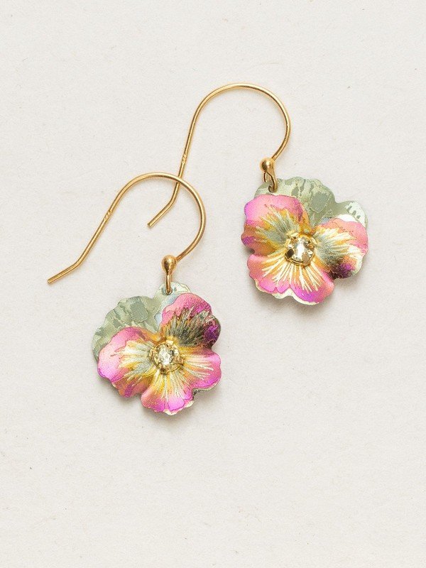 Pansy Drop Earrings - Magpie Jewellery