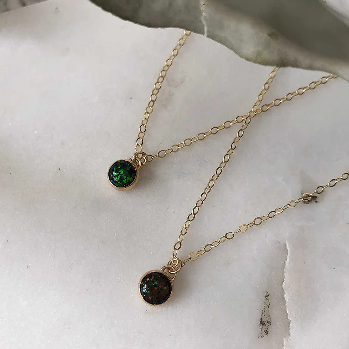 Petite Black Opal Necklace | Magpie Jewellery