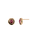 Small Ruby Faceted Stone 14K Gold Stud | Magpie Jewellery