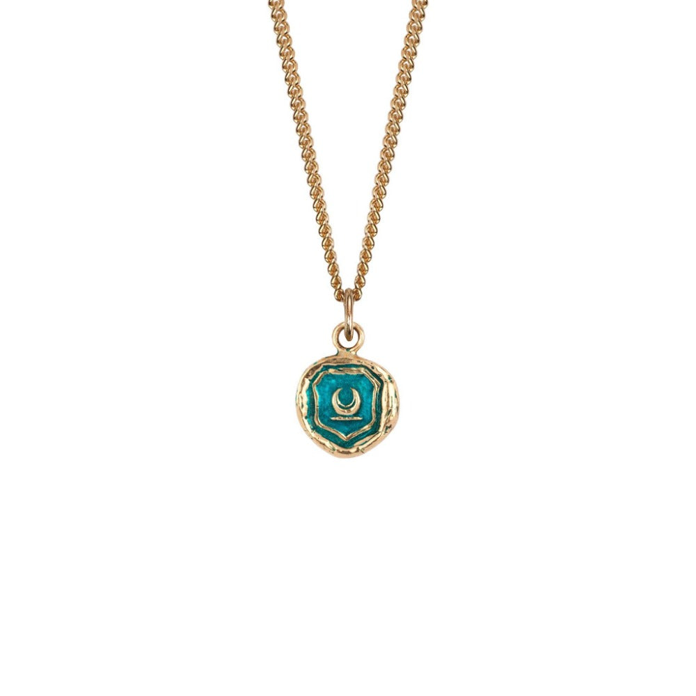 14k Gold New Beginnings Signature Talisman - Mediterranean Blue - Magpie Jewellery