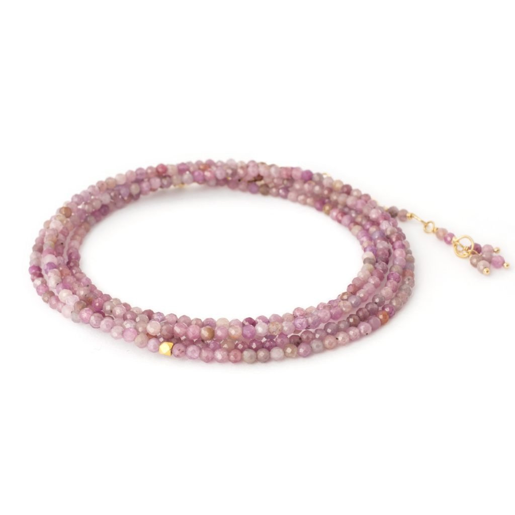 Multi Pink Ruby Wrap Bracelet - Magpie Jewellery