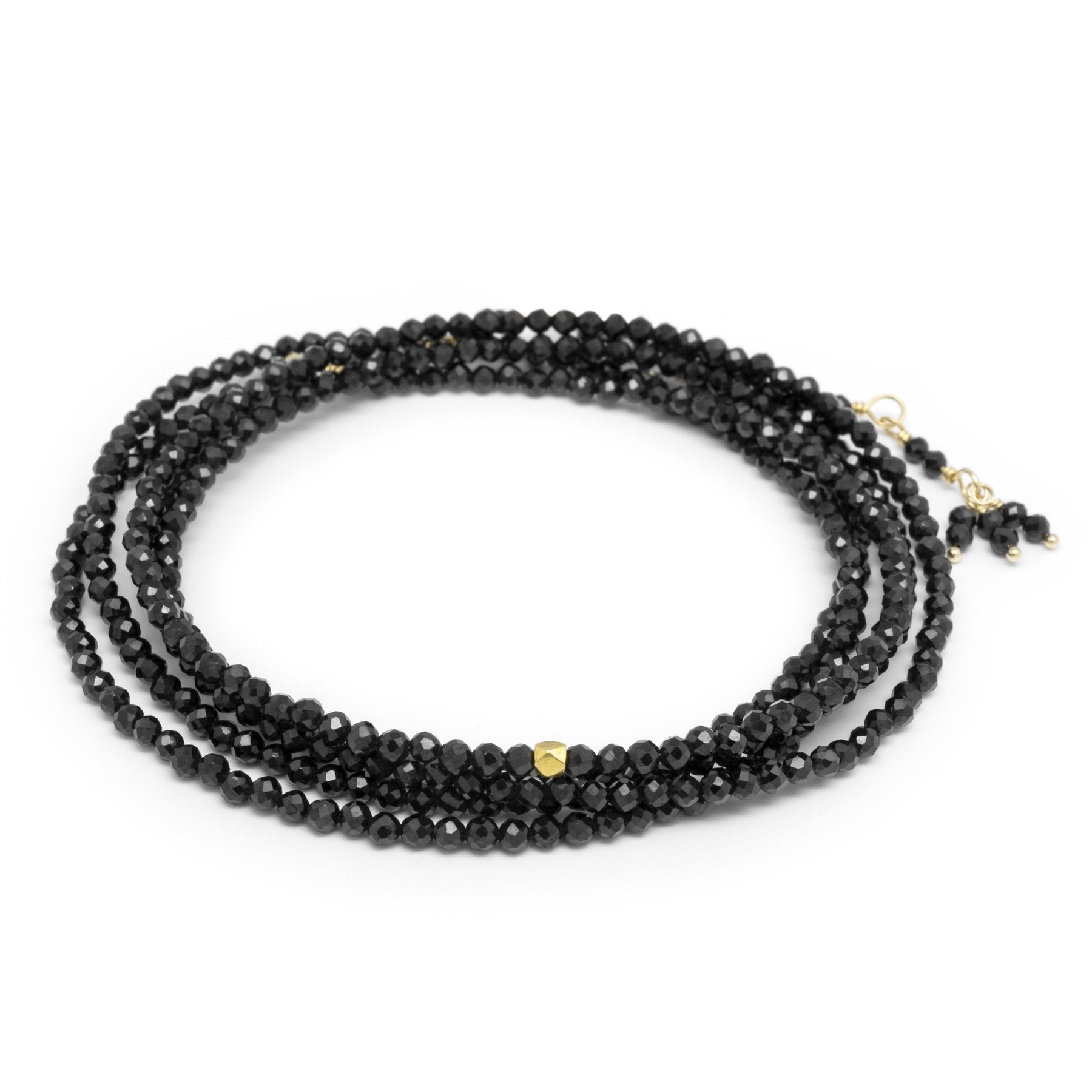 Black Spinel Wrap Bracelet - Magpie Jewellery
