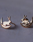 Moon Bunny Earrings - Magpie Jewellery
