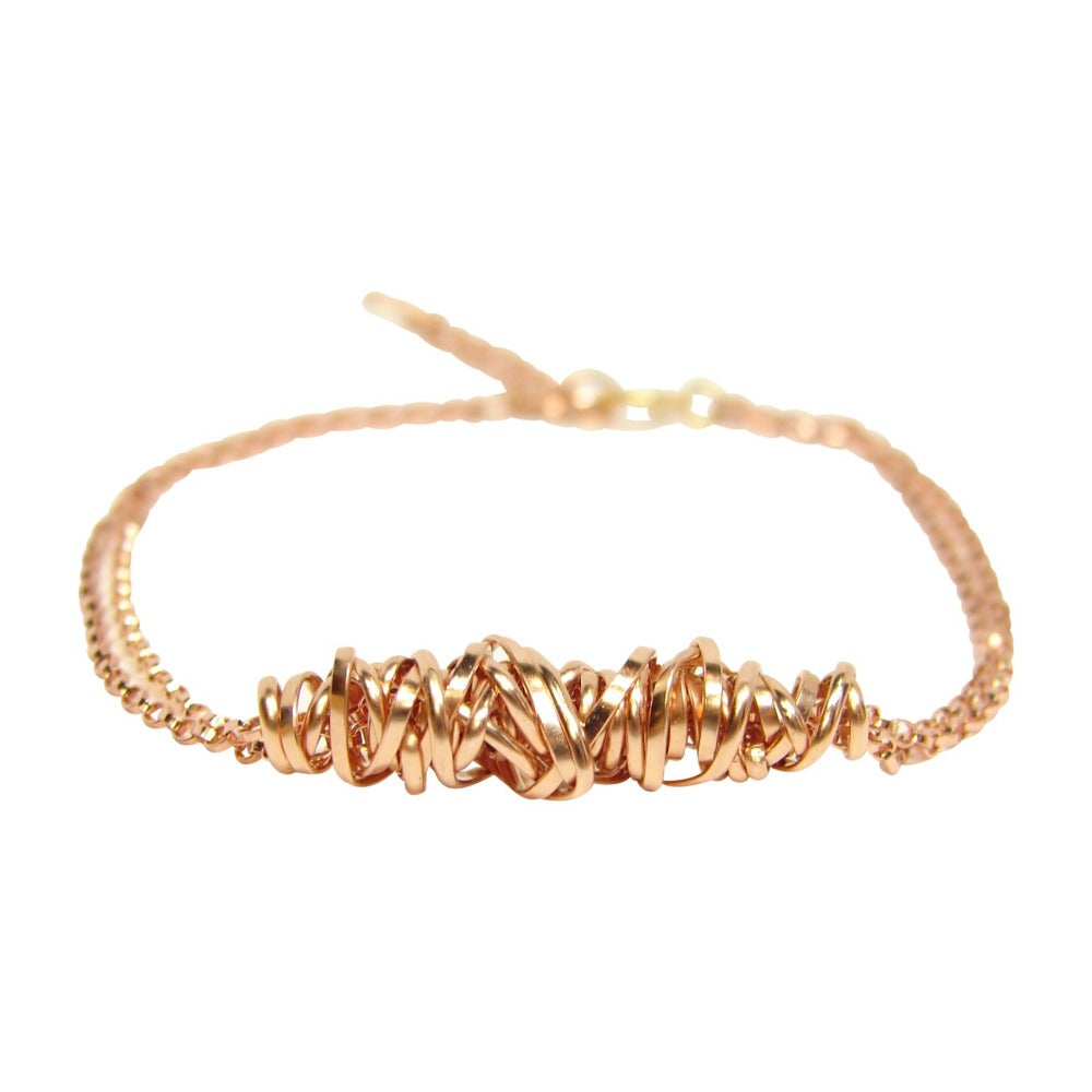 Twist Bracelet - Small | Magpie Jewellery | Rose Gold | Detail Shot