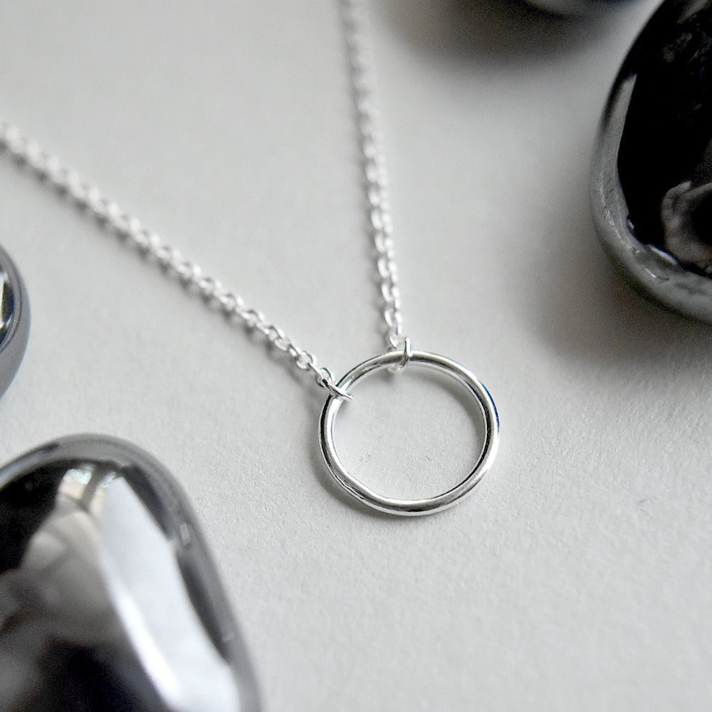 Thin Open Circle Necklace - Magpie Jewellery