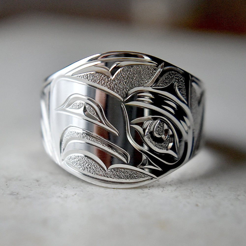 Wide Tapering Eagle Ring - Joe Descoteaux - Magpie Jewellery
