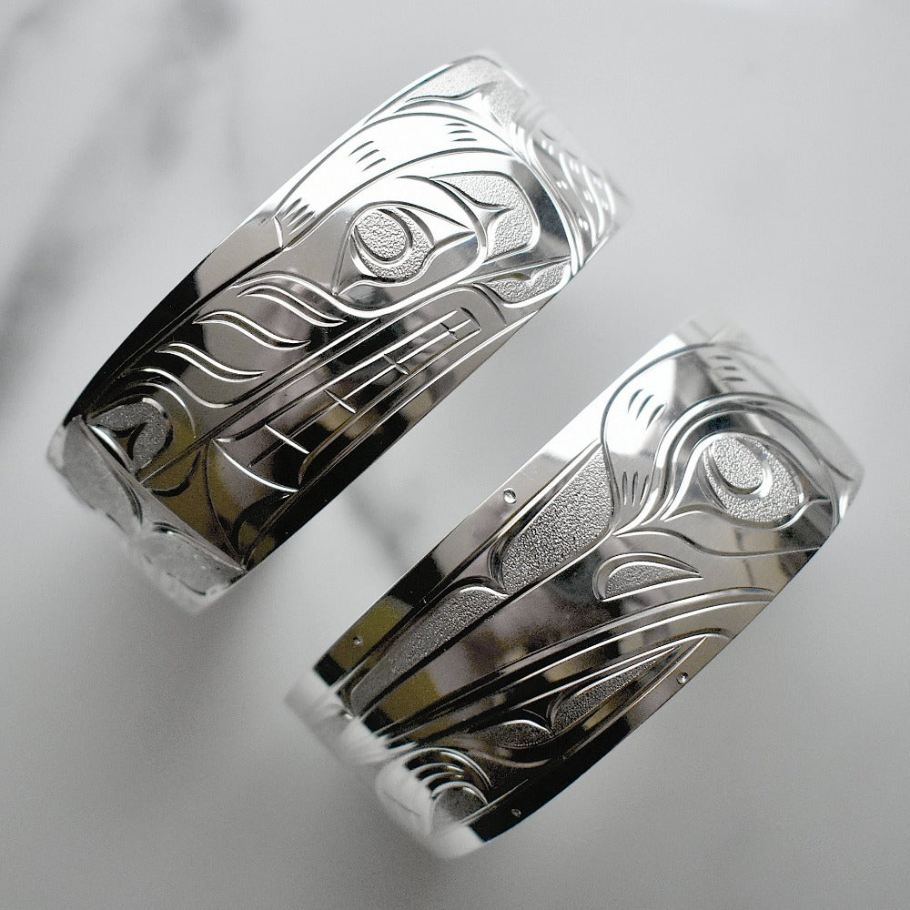 Extra Wide Silver Totem Cuff - Joe Descoteaux - Magpie Jewellery