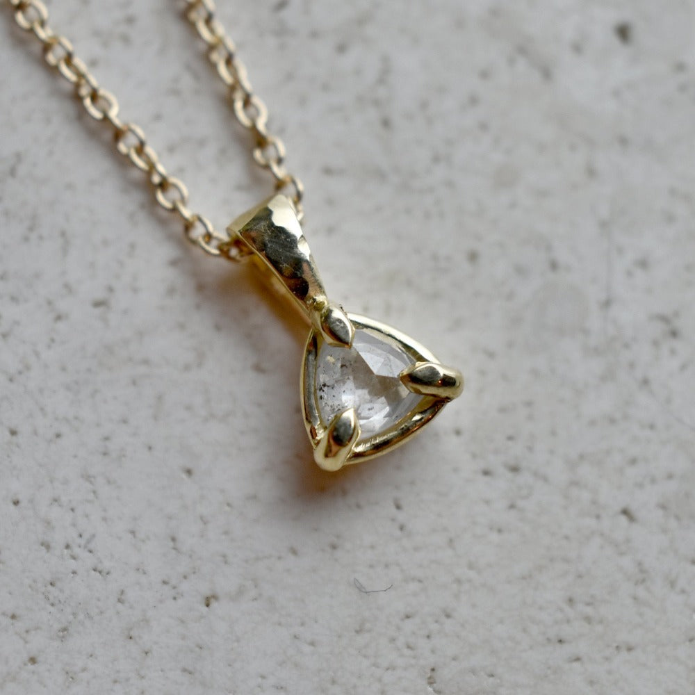 Salt &amp; Pepper Trillion-Cut Diamond Necklace - Magpie Jewellery