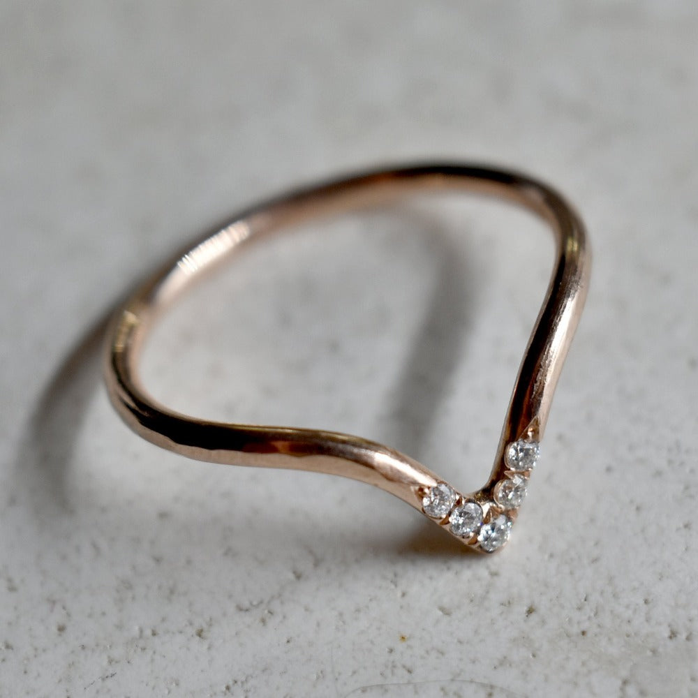 Thin Diamond Point Band - Magpie Jewellery