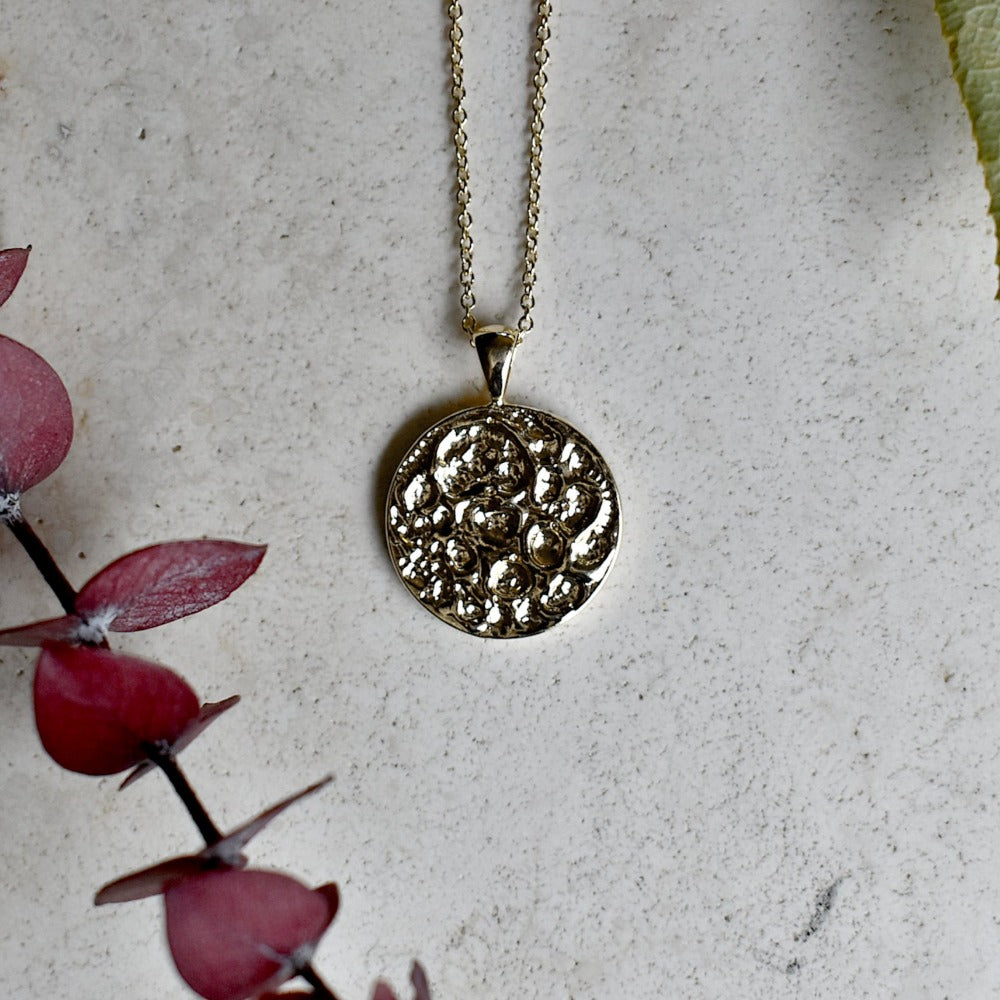 14ky Textured Moon Necklace - Magpie Jewellery