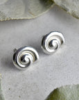 Silver Swirl Stud Earrings - Magpie Jewellery
