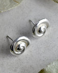 Silver Swirl Stud Earrings - Magpie Jewellery