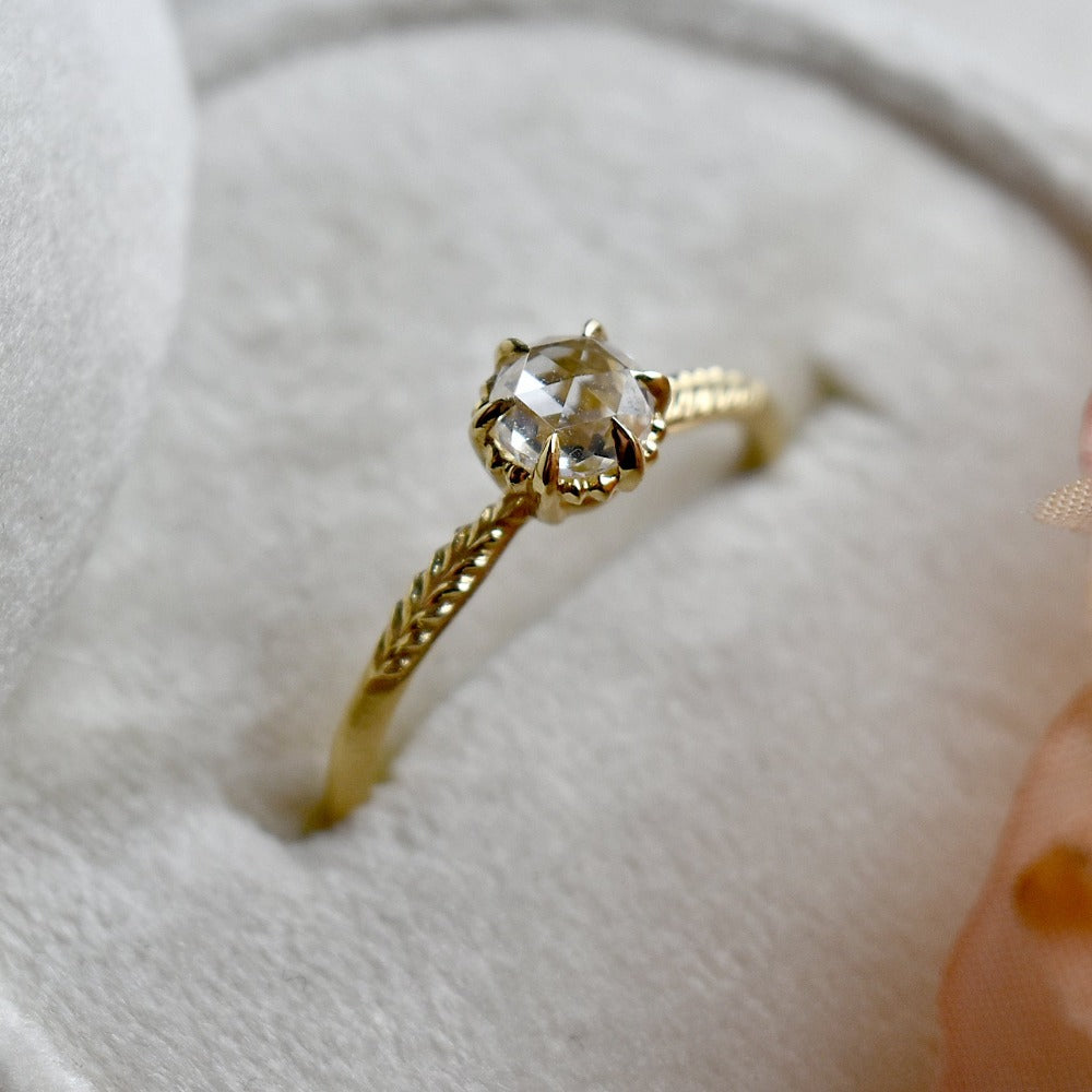 0.44ct Rose Cut Diamond Evergreen Solitaire - Magpie Jewellery